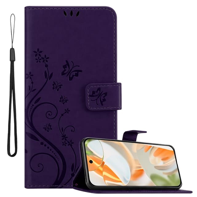 Google Pixel 9 PRO Pungetui Cover Blomster (Lilla)