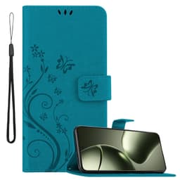 Xiaomi 14T Pungetui Cover Blomster (Blå)