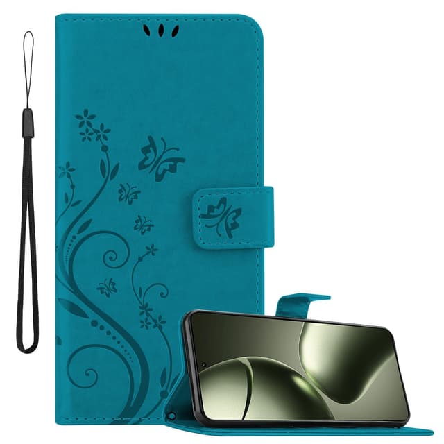 Xiaomi 14T Pungetui Cover Blomster (Blå)