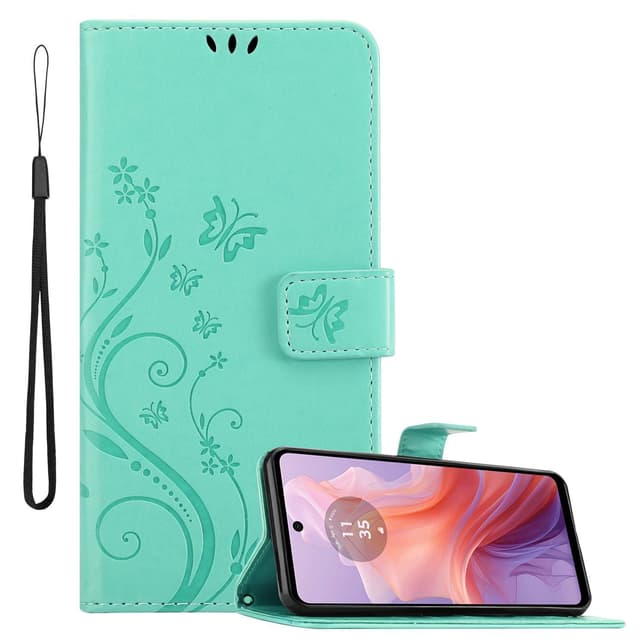 Motorola Moto E14 Suojakuori Lompakkokotelo Kukka