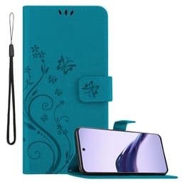 Realme 13 Pro 5G lommebokdeksel Blomster (Blå)