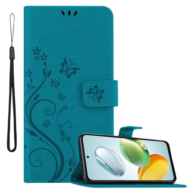 Honor 200 Smart Pungetui Cover Blomster (Blå)