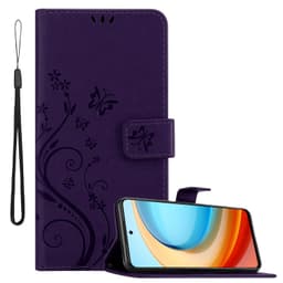 ZTE Blade A75 5G Pungetui Cover Blomster (Lilla)