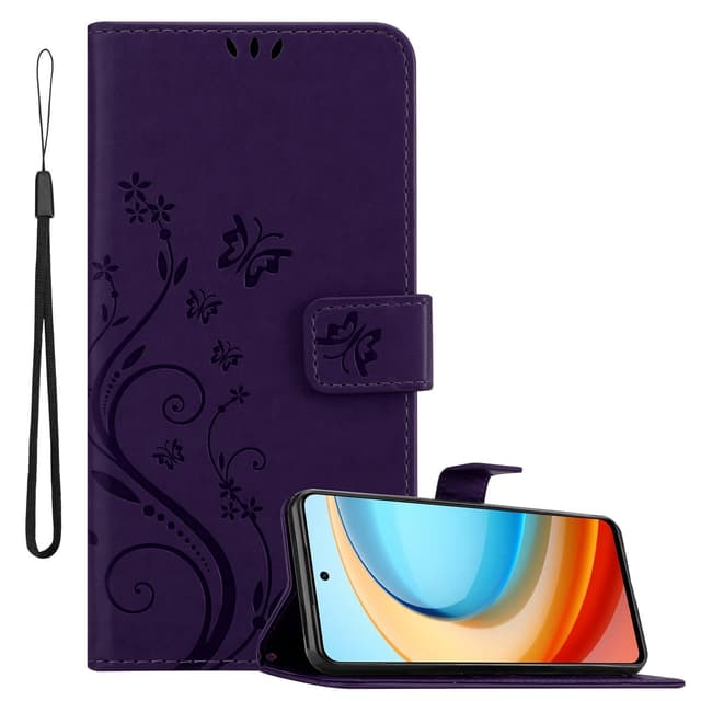ZTE Blade A75 5G Pungetui Cover Blomster (Lilla)