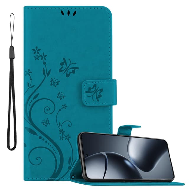 Xiaomi 14T Pro Pungetui Cover Blomster (Blå)