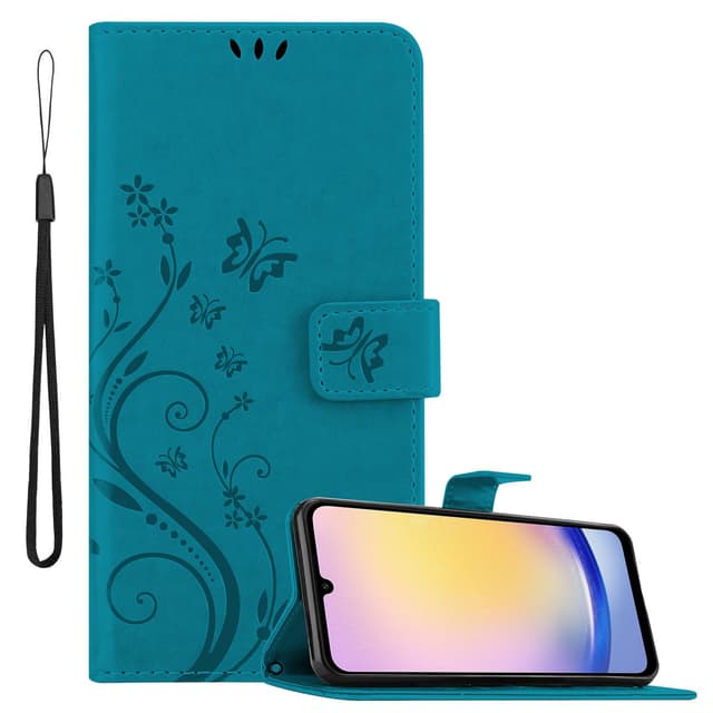 Samsung Galaxy A26 Pungetui Cover Blomster (Blå)
