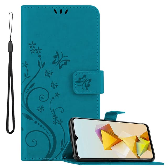 ZTE Blade A73 5G Pungetui Cover Blomster (Blå)