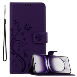 Oppo Reno 12 Suojakuori Lompakkokotelo Kukka (Violetti)