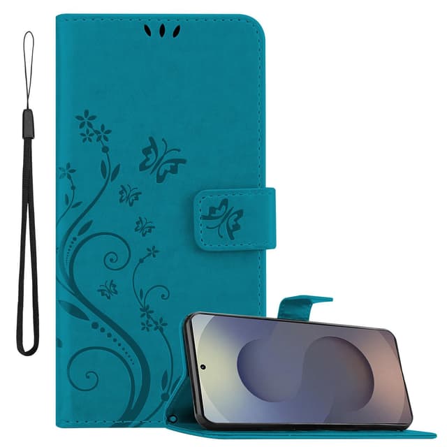 Samsung Galaxy S25 Ultra Pungetui Cover Blomster (Blå)