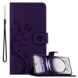 Oppo Reno 12 Pro Suojakuori Lompakkokotelo Kukka