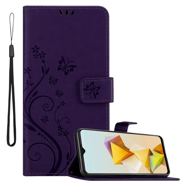 ZTE Blade A73 5G lommebokdeksel Blomster (Lilla)