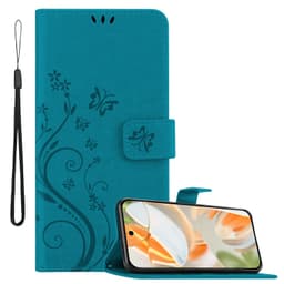 Google Pixel 9 PRO Pungetui Cover Blomster (Blå)
