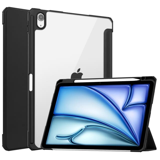 SKALO iPad Air 11 (2025) Trifold Fodral med Transparent Baksida - Svart