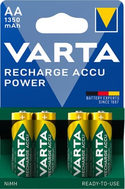 Varta Power AA 1350Mah laddbara batterier (4 pack)