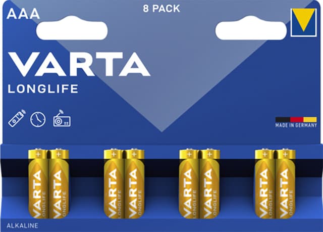 Varta Longlife AAA batteri (8st)