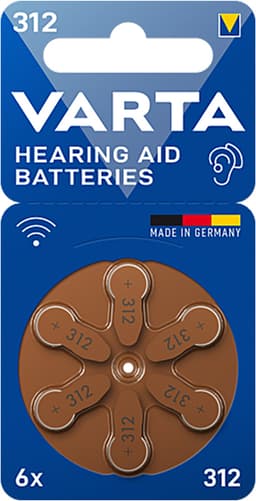 Varta 312 høreapparatsbatterier 7042216 (6-pk)