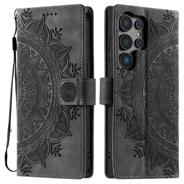 For Samsung Galaxy S25 Ultra Lommebok Deksel Shell Mandala Blomstermønster