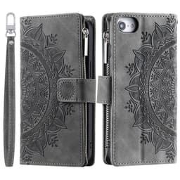 For iPhone 16e  Lommebok Deksel Shell Mandala Blomstermønster
