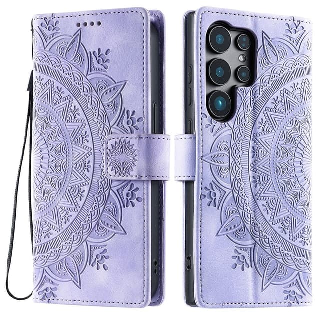 För Samsung Galaxy S25 Ultra plånboksfodral Fodral Skal Mandala blommönster