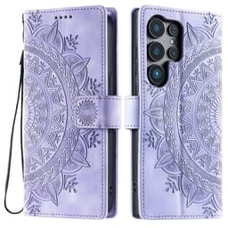 Samsung Galaxy S25 Ultra -lompakkokotelon kuoren kuoren Mandala-kukkakuvio