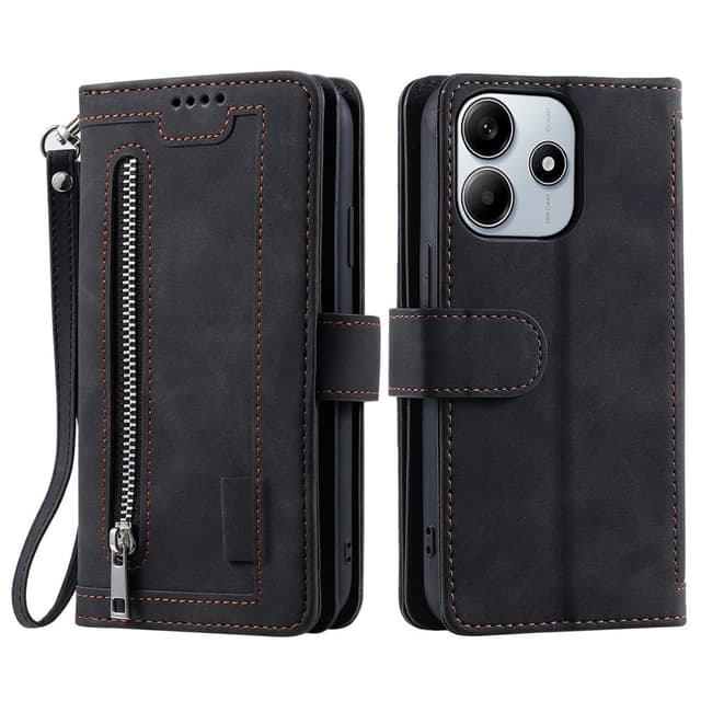Xiaomi Redmi Note 14 4GC Kuori Vetoketjutaskulla ja 9 Korttipaikalla