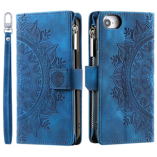 For iPhone 16e  Lommebok Deksel Shell Mandala Blomstermønster