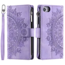 For iPhone 16e  Lommebok Deksel Shell Mandala Blomstermønster