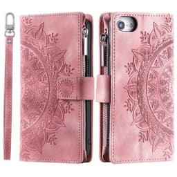 For iPhone 16e  Lommebok Deksel Shell Mandala Blomstermønster
