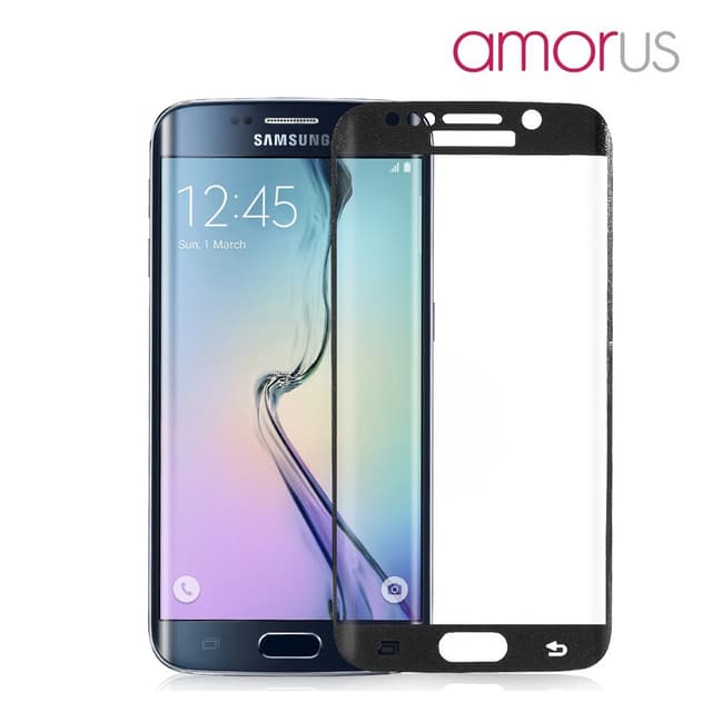 AMORUS Samsung Galaxy S6 Edge Härdat glas - Svart