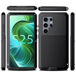 Samsung Galaxy S25 Ultra Heavy Duty Silikon + Metall Fodral Skal + Härdat Glas