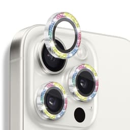 NORTHJO Kameralinsskydd med Glitter för iPhone 16 Pro / 16 Pro Max, Härdat Glas och Metall