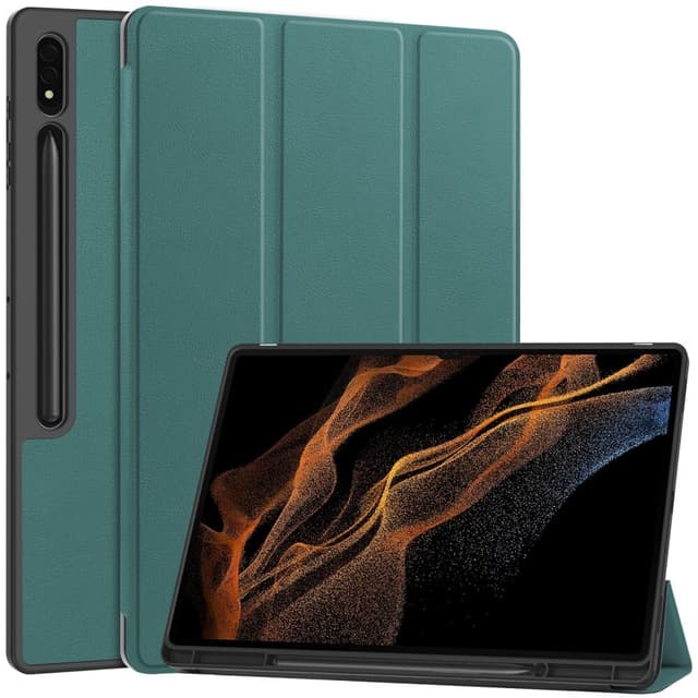 För Samsung Galaxy Tab S10 Ultra Stativfodral Stötsäkert med Pennhållare - Grön