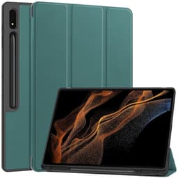 Til Samsung Galaxy Tab S10 Ultra Stativveske Støtsikker med Pennholder - Grønn