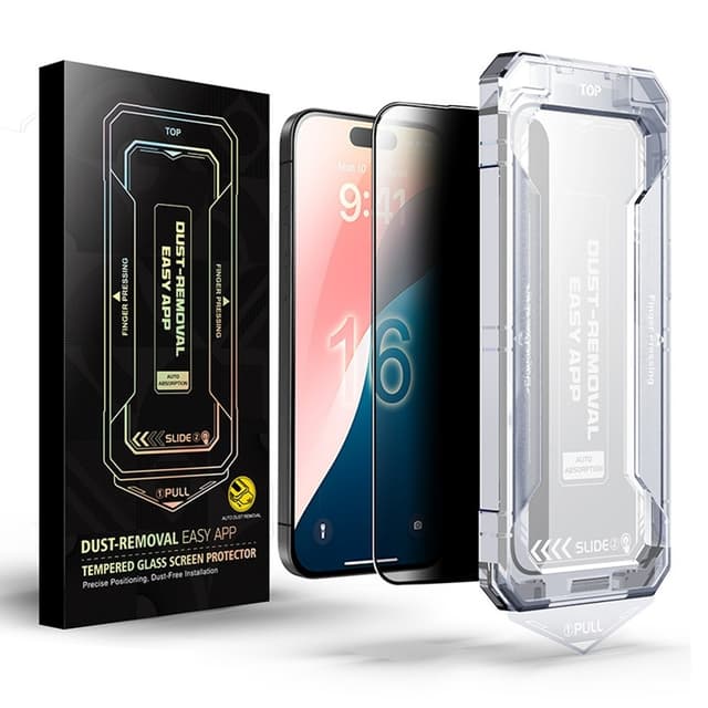 For iPhone 16/15 Anti-Spy Privacy Skjermbeskytter i Herdet Glass