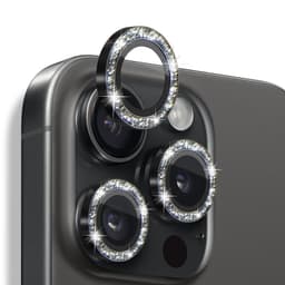 NORTHJO Kameran Linssinsuoja Glitterillä iPhone 16 Pro / 16 Pro Max, Karkaistu Lasi ja Metalli