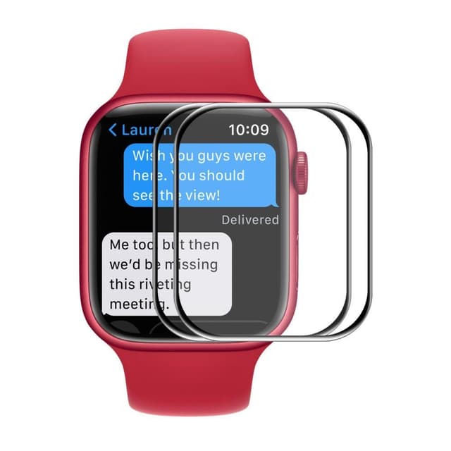 Apple Watch Series 7 45mm Enkay Heltäckande härdat glas 2-pack