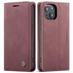 CASEME Plånboksfodral iPhone 13 - VinRöd