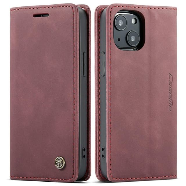 CASEME Plånboksfodral iPhone 13 - VinRöd