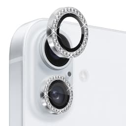 NORTHJO Kameran Linssinsuoja Strassilla iPhone 16 / 16 Plus, Karkaistu Lasi