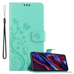 Xiaomi Poco X5 Plånboksfodral Skal Blommor (Turkos)