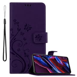 Xiaomi Poco X5 Pungetui Cover Blomster (Lilla)