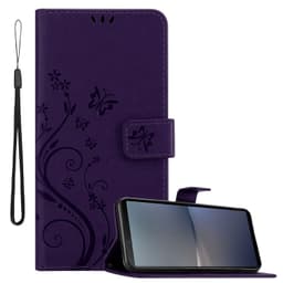 Sony Xperia 10 V Plånboksfodral Skal Blommor (Violett)