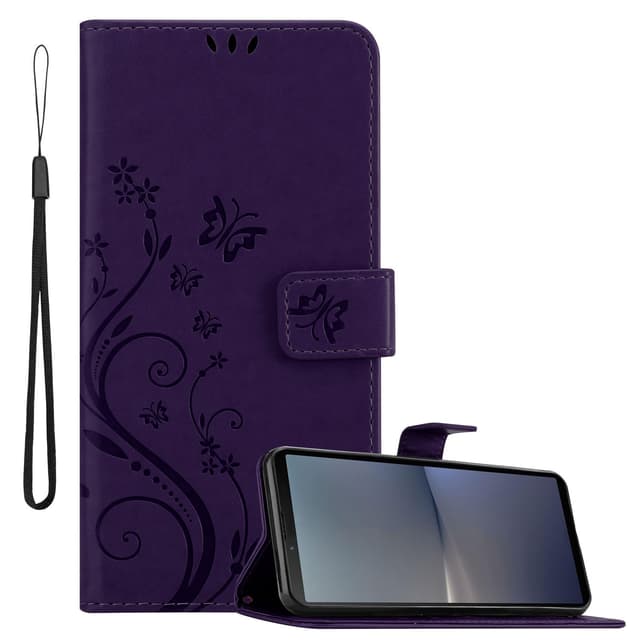 Sony Xperia 10 V Plånboksfodral Skal Blommor (Violett)