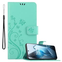 OnePlus 13 Pungetui Cover Blomster (Turkis)