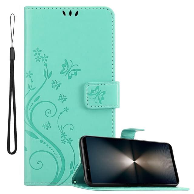 Sony Xperia 1 VI Plånboksfodral Skal Blommor (Turkos)