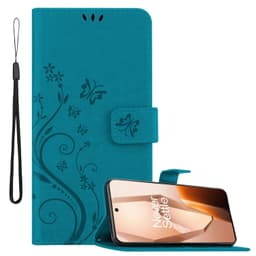 OnePlus 13R Pungetui Cover Blomster (Blå)