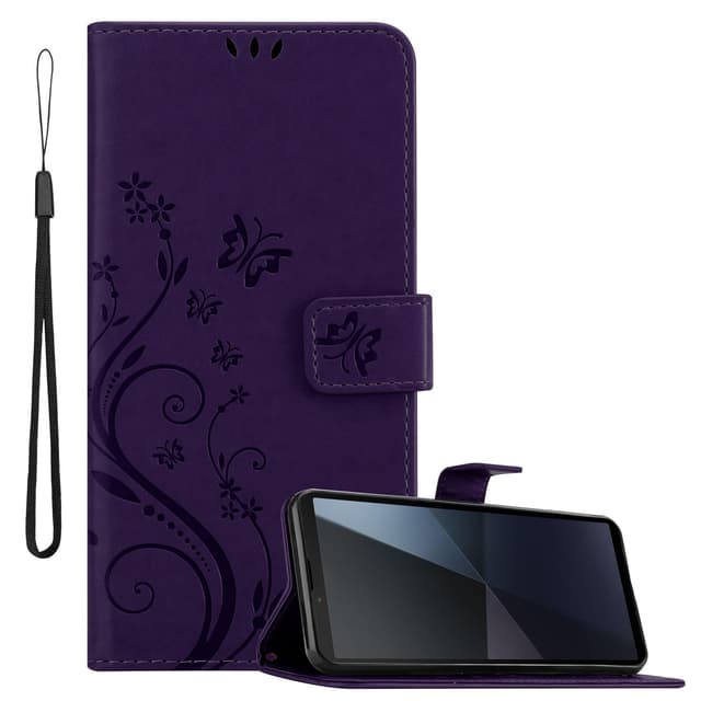 Sony Xperia 10 VI Plånboksfodral Skal Blommor (Violett)