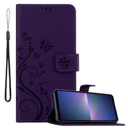 Sony Xperia 5 V Plånboksfodral Skal Blommor (Violett)