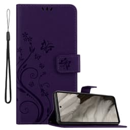 Google Pixel 7A Plånboksfodral Skal Blommor (Violett)