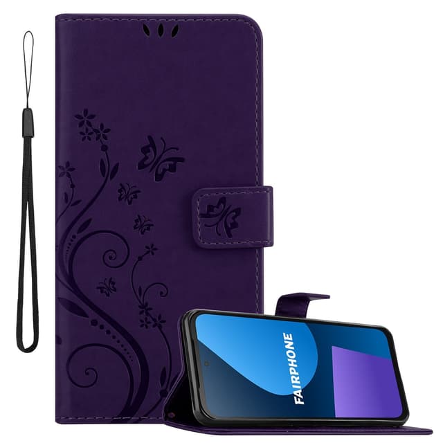 Fairphone 5 Plånboksfodral Skal Blommor (Violett)